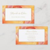 タイ – 染料赤オレンジパインタリーウォーターカラーブティック 名刺 (正面/裏面)