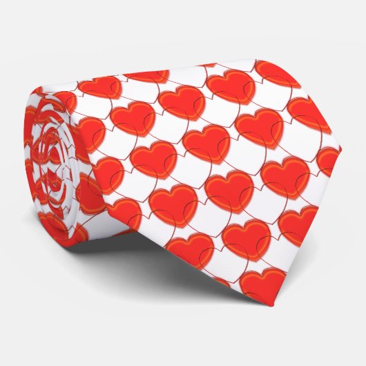 タイ – 赤と白ハート (ロール)