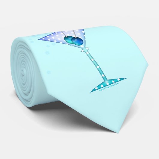 タイ-青いマルティーニ ネクタイ (ロール)