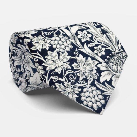 タイ - 青い花柄 (ロール)