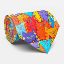 タイ- 023 -猫のパック-首のタイ ネクタイ