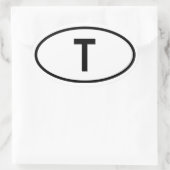 タイ「T」 楕円形シール (バッグ)