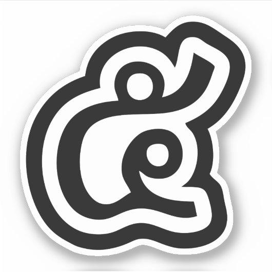 タイNumber 5 / 5 / ๕ (Haa/Ha)タイ語スクリプト シール (正面)