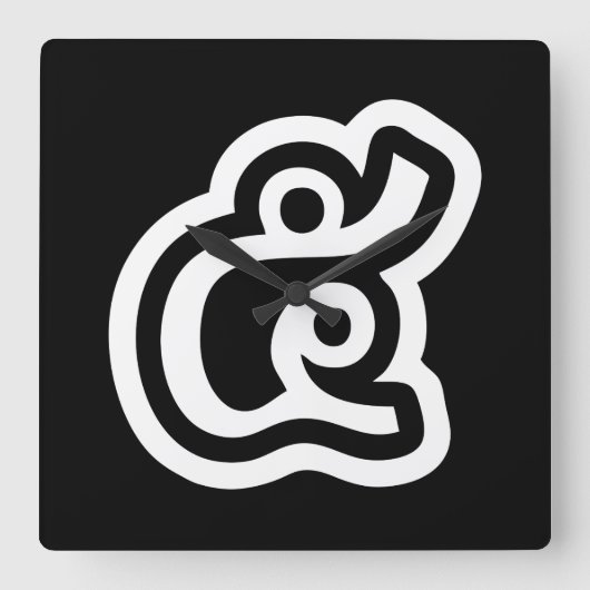 タイNumber 5 / 5 / ๕ (Haa/Ha)タイ語スクリプト スクエア壁時計 (正面)