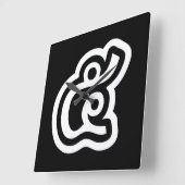 タイNumber 5 / 5 / ๕ (Haa/Ha)タイ語スクリプト スクエア壁時計 (傾斜)