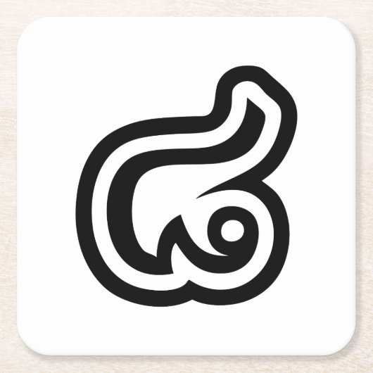 タイNumber 8 / 8 / (๘Bad/Paet)タイ スクエアペーパーコースター (正面)