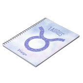 タウかわいらしラス星占いサインパパーソナライズされたープル ノートブック (左側)