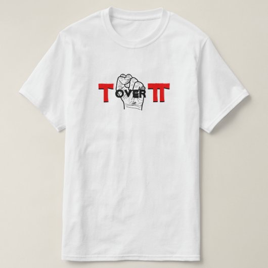 タウとパイの数学ジョーク Tシャツ (デザイン正面)