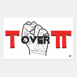 タウとパイ数学のジョーク 長方形シール