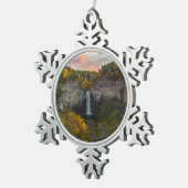 タウガノック滝in秋 スノーフレークピューターオーナメント (右)