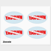 タウチェン語（ドイツ語） 楕円形シール (シート)