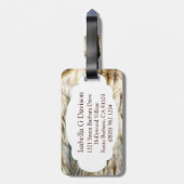 タウニフクロウ素晴らしアートバード名ラゲッジタグ ラゲッジタグ (裏面縦)