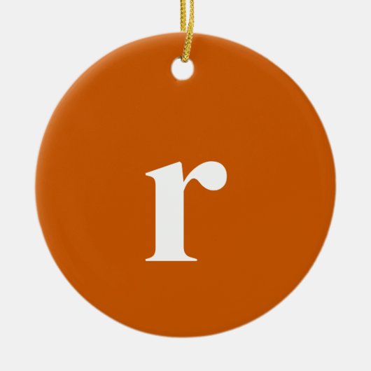 タウニーイニシャルレター |トレンディーミニマル セラミックオーナメント (正面)