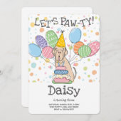 タウニーナポリタンマスティフドッグ誕生日 招待状 (正面/裏面)