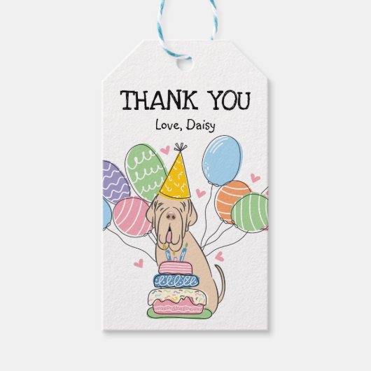 タウニーナポリタンマスティフ誕生日お願いギフトラベル ギフトタグ (正面)