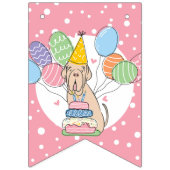 タウニーナポリ犬の誕生日パーティー バンティングフラッグ (第1の旗)