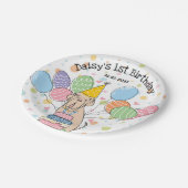 タウニーナポリ犬の誕生日パーティー ペーパープレート (アングル)