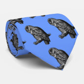 タウニーフクロウズオウルズバードヴィンテージウッド版木、銅版、版画タイ ネクタイ (ロール)