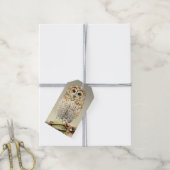 タウニー素晴らしフクロウ絵を描アートのクリスマスプレゼントラベル ギフトタグ (より糸付き)