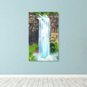 タウハノック滝の表示 キャンバスプリント (インサイチュ (ウッドフロア))
