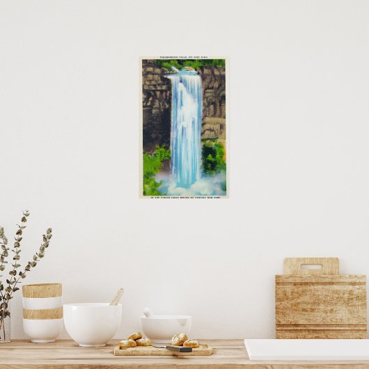 タウハノック滝の表示 ポスター (キッチン)