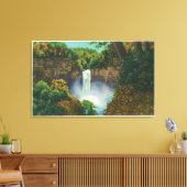 タウハノック滝の表示、高215足 キャンバスプリント (インサイチュ (リビング))