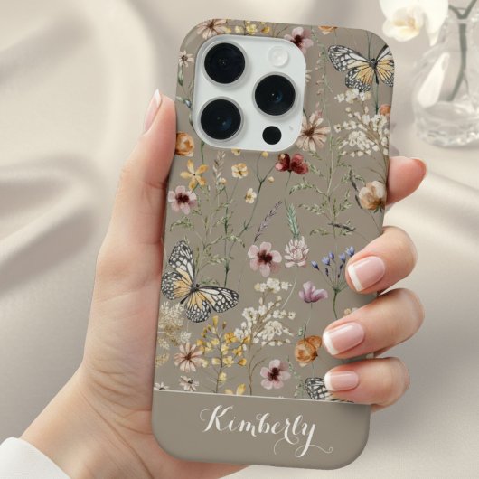 タウペの水彩野の花模様の名前 iPhoneケース