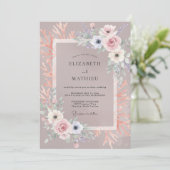 タウペの芍薬 ロマンティックな結婚式 招待状 (スタンド正面)