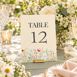 タウペの野の花の草原の結婚式テーブルナンバーカード テーブルナンバー