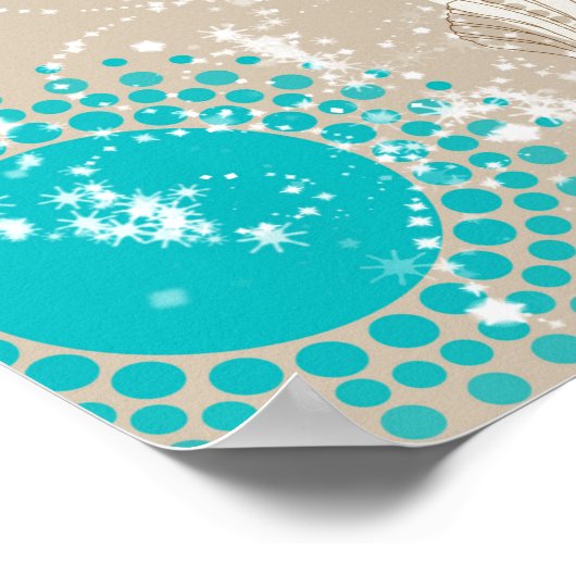 タウペアイボリーアクアビーチブライダルシャワー ポスター (角)