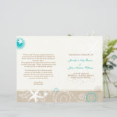 タウペアイボリーアクアビーチ結婚式バイフォールドプログラム (スタンド正面)