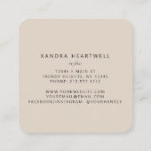 タウペアガテシルバーグリッターラグジュアリーラウンドコーナーズ スクエア名刺 (裏面)