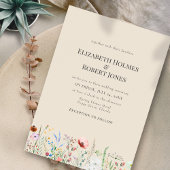 タウペウウォーターカラーワイルドフラワー結婚式招待状 招待状