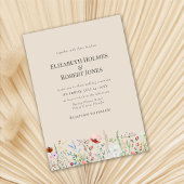 タウペウウォーターカラーワイルドフラワー結婚式招待状 招待状