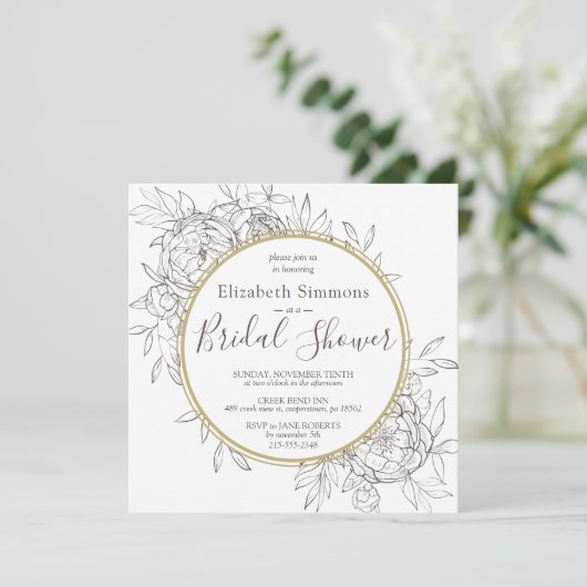 タウペオニーフローラモダントワールブライダルシャワー 招待状 (スタンド正面)