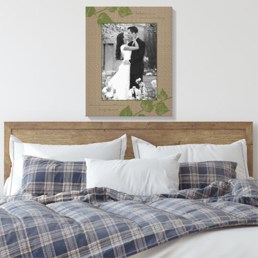 タウペグリーン葉ポートレート写真テンプレート写真 キャンバスプリント (インサイチュ (寝室))