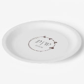 タウペシンプルハートリースモノグラム結婚ズ ペーパープレート (アングル)