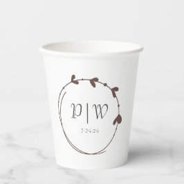 タウペシンプルハートリースモノグラム結婚ズ 紙コップ