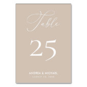 タウペタンエレガント書道ボホ春の結婚式 テーブルナンバー (裏面)