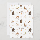 タウペタンブラウンウッドランドベア男の赤ちゃんシャワー 招待状 (裏面)