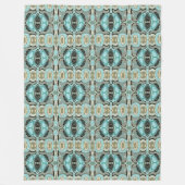 タウペティール(緑がかった色)アクアターコイズお尻ボヘミアンバリアート フリースブランケット (正面)