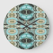 タウペティール（緑がかった色）アクアターコイズお尻ボヘミアンバリアート ラージ壁時計 (正面)