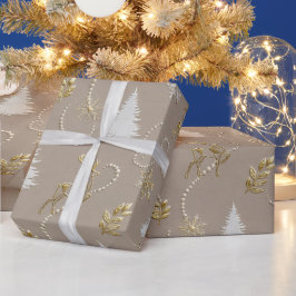 タウペパールトナカイ クリスマス,シャンパンゴールド ラッピングペーパー