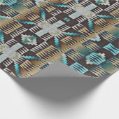 タウペブラウンベージュアクアターコイズブルートライダーアート ラッピングペーパー (角)