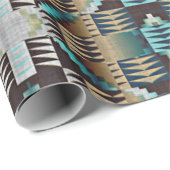 タウペブラウンベージュアクアターコイズブルートライダーアート ラッピングペーパー (ロールコーナー)