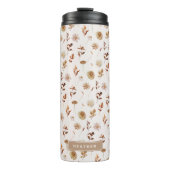 タウペブラウン秋水彩植物学モノグラムの タンブラー (正面)