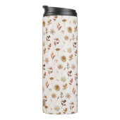 タウペブラウン秋水彩植物学モノグラムの タンブラー (回転右)