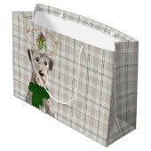 タウペプライドとアイリッシュウルフハウンドドッグフレンドホリデー ラージペーパーバッグ (裏面アングル)