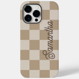 タウペベージュのチェッカースクリプトネーム Case-Mate iPhone 14 PRO MAXケース