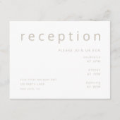 タウペベージュタイポグラフィエレガントウェディング披露宴 エンクロージャーカード (正面)